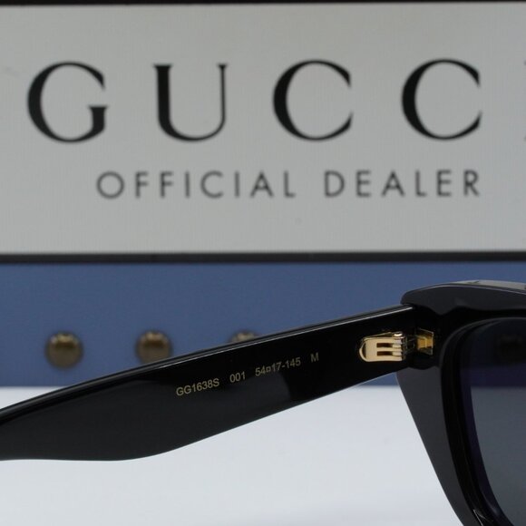 Gucci GG1638S 001 Cat Eye Sunglasses - Black/Smoke main image 5